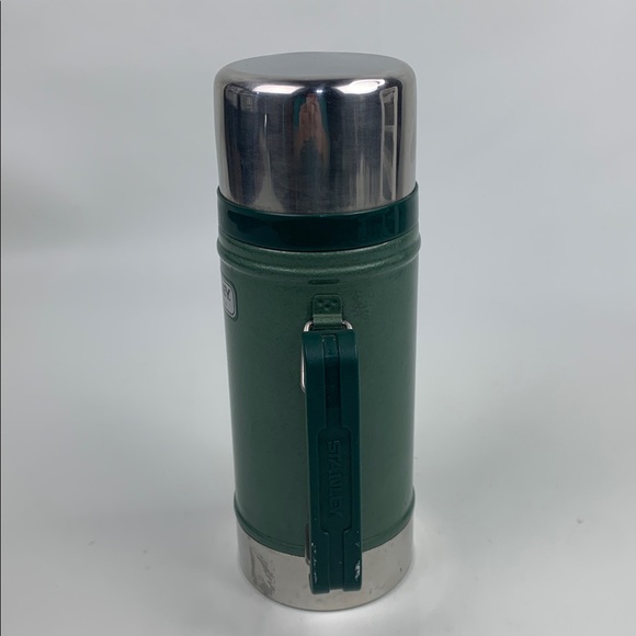 Stanley Classic Retro Green Thermos with Silver Accents Handle Lid 24oz - Picture 3 of 12
